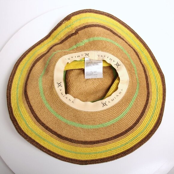 Amiani Stripes Floppy Straw Sun‎ Hat Multicolor Women One Size main image 7